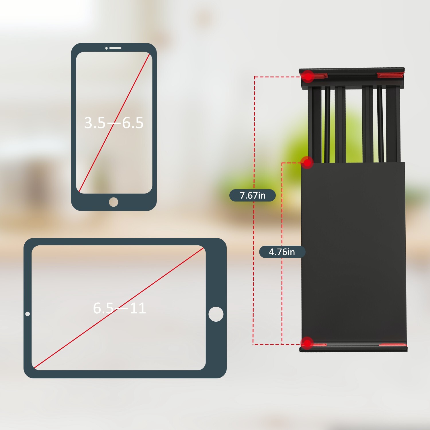 Flexible Hands-Free Universal Floor Stand for Tablet & Phone, for iPad/iPhone