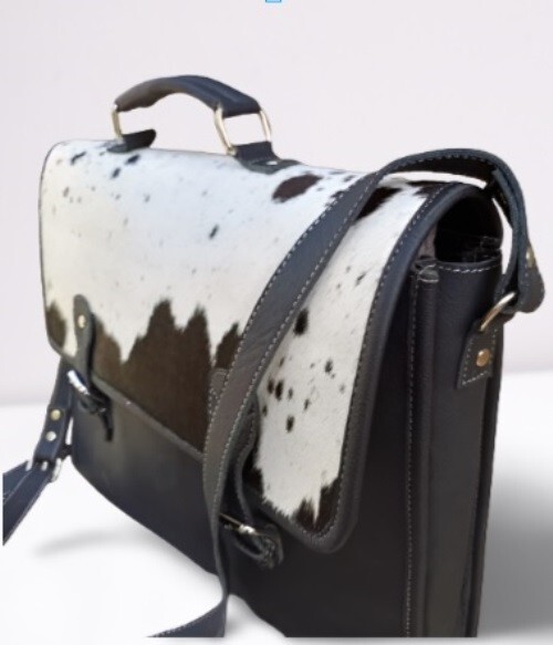 Travel Business Meeting Cowhide Briefcase Leather Office Work Laptop Formal Bag