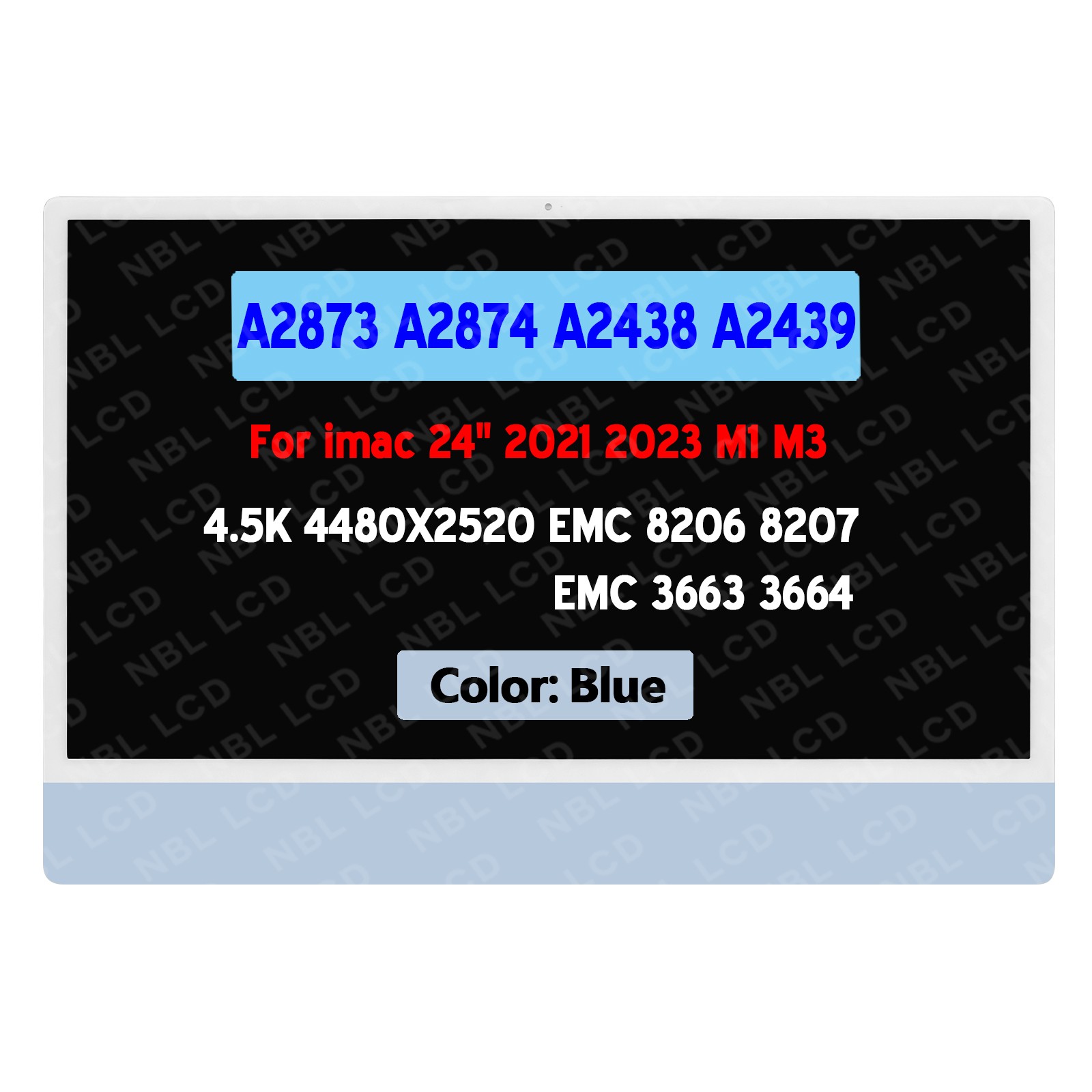 A2438 A2439 A2873 A2874 For iMac 24″ 4.5K M1 M3 2021 2023 LCD Screen Assembly