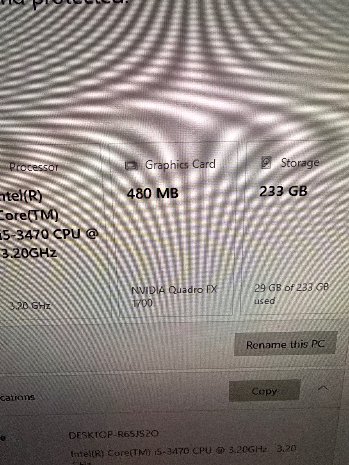 Dell OptiPlex 7010 MT Intel Core i5-3470 8 GB 250 GB SSD NVIDIA Quadro FX 1700