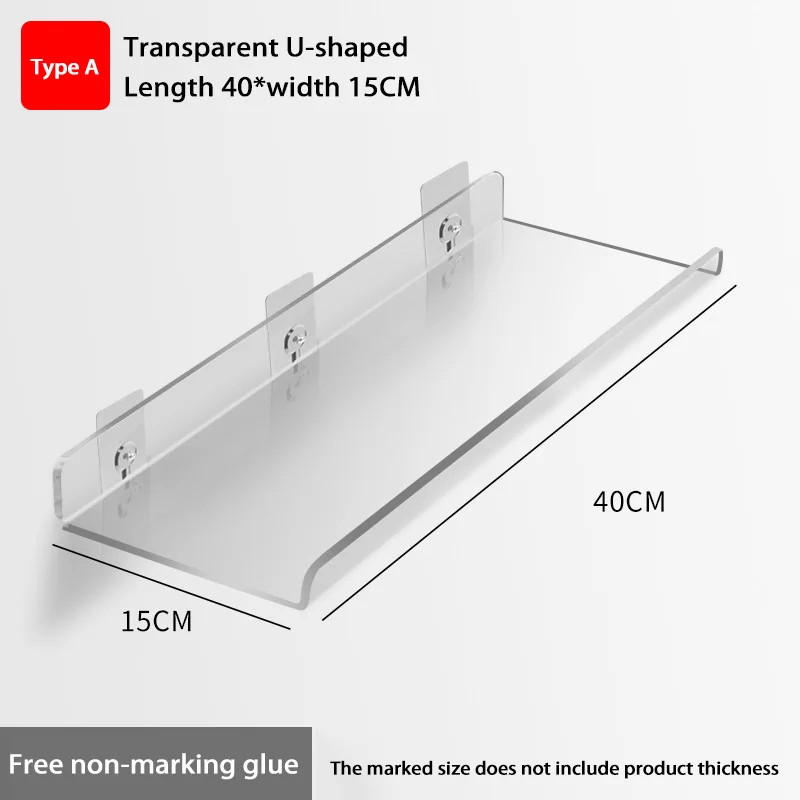 Self Adhesive Storage Shelf Wall-mounted Storage Rack Removable Bathroom Shower