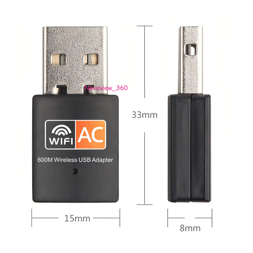 Dual Band 600Mbps USB WiFi Wireless Adapter Network Card 2.4/5GHz 802.11 AC