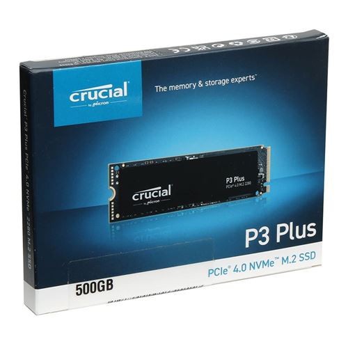 2 ! Crucial P3 Plus 500GB PCIe 4.0 NVMe Internal SSD – 4700MB/s – NEW