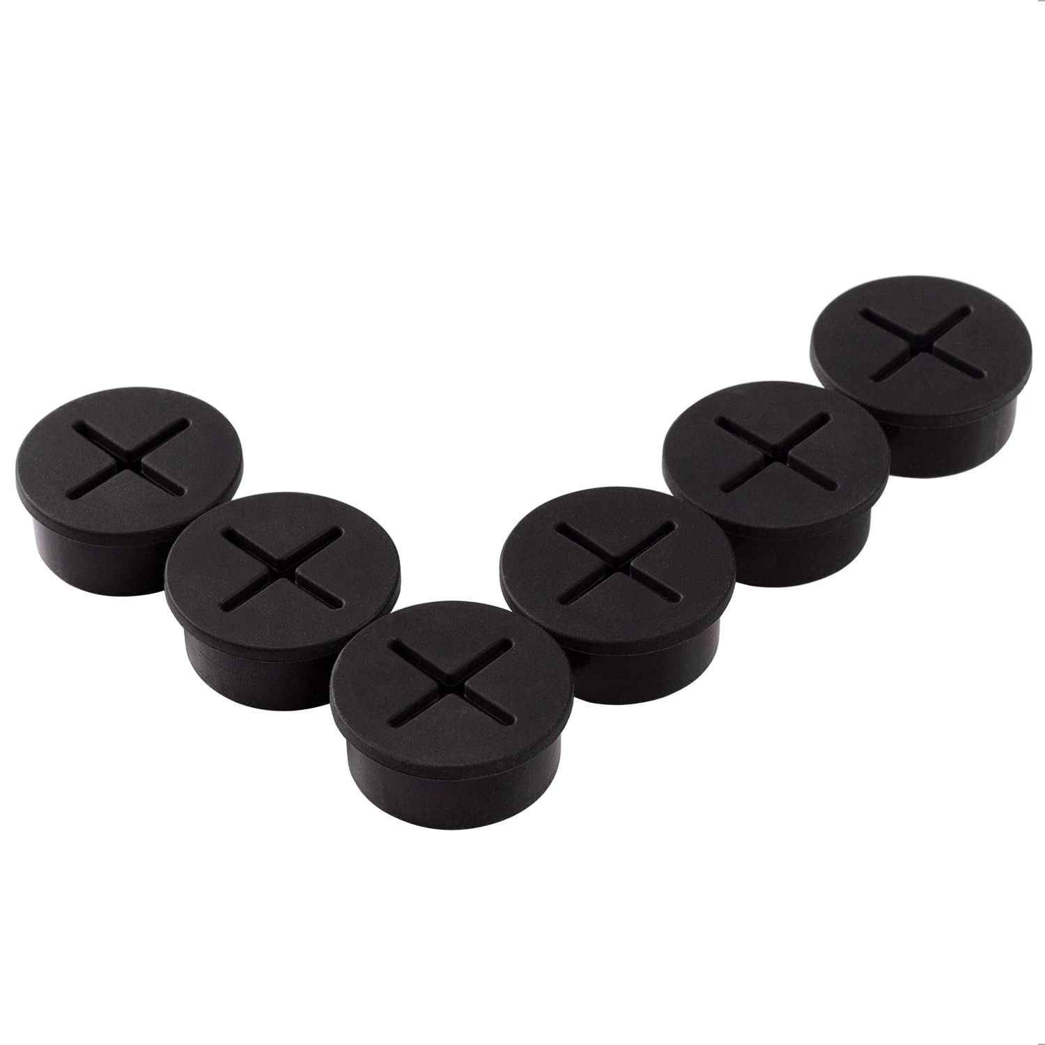 6 PCS 1 Inch Flexible Silicone Cable Grommets – Dust-Resistant Wire Pass Through
