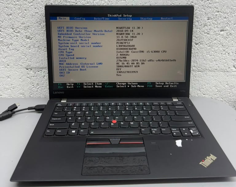 Lenovo Thinkpad T470s As-Is No SSD No Ram . Untested