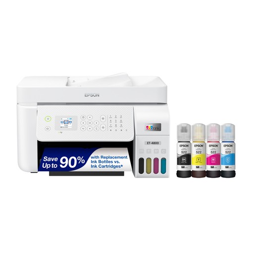 Epson EcoTank ET-4800 Wireless Printer – Certified Refurbished