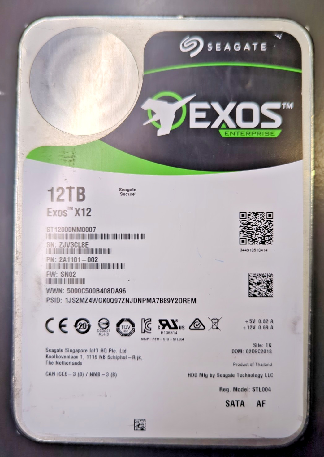Seagate Exos X12 12TB Enterprise Hard Drive HDD SATA 6Gb/s ST12000NM0007 GRADE B
