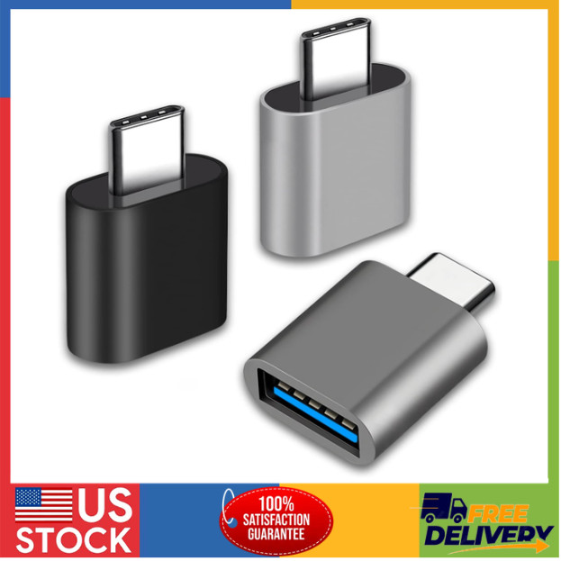 3-Pack USB C Male to USB 3.0 Female Adapter – OTG for Laptop Tablet Phone