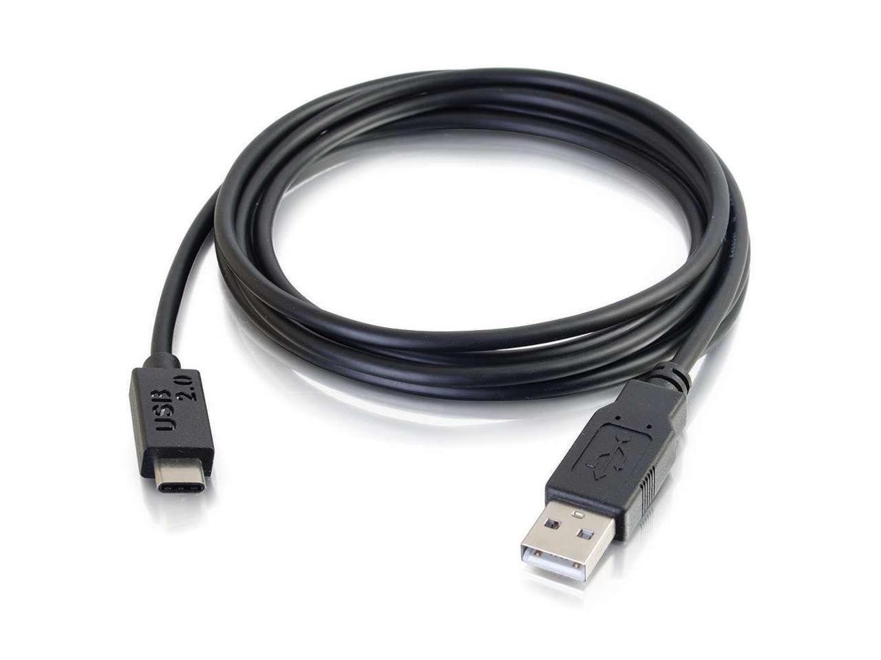 C2G 10ft USB 2.0 USB-C to USB-A Cable M/M – Black