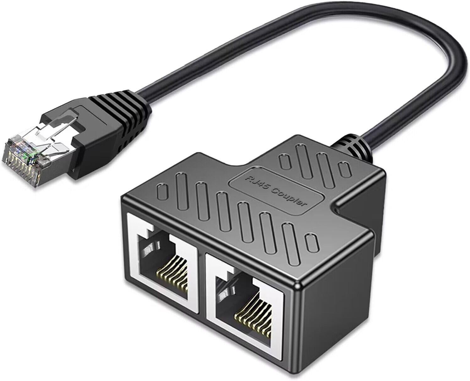 Compact RJ45 Ethernet Splitter 1 to 2 – Perfect for Home and Office Use