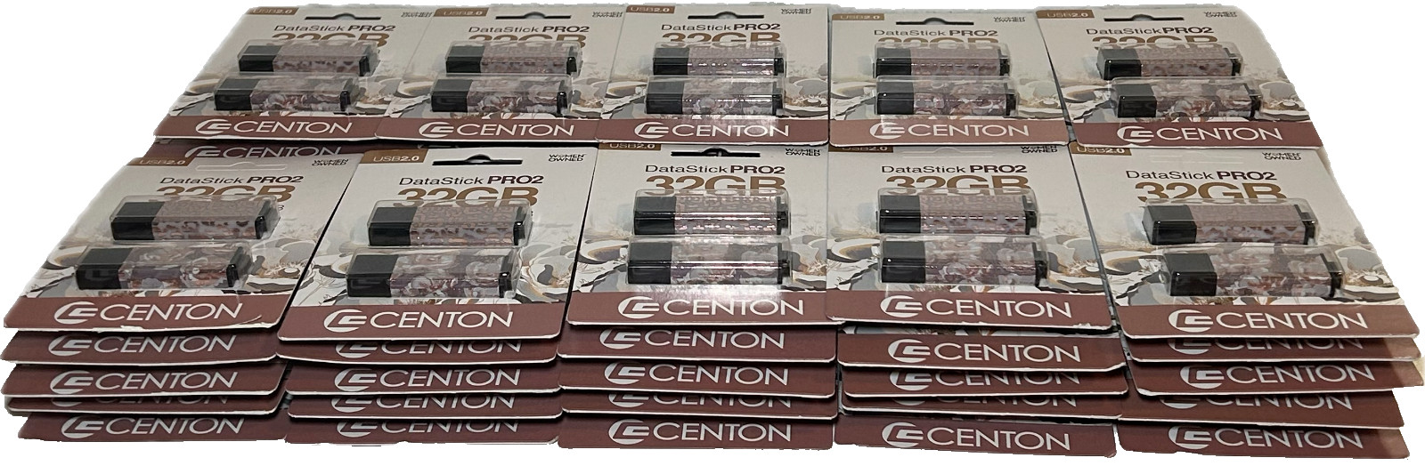 100 Pack 32GB Centon USB Datastick Pro2 Multi Color Design