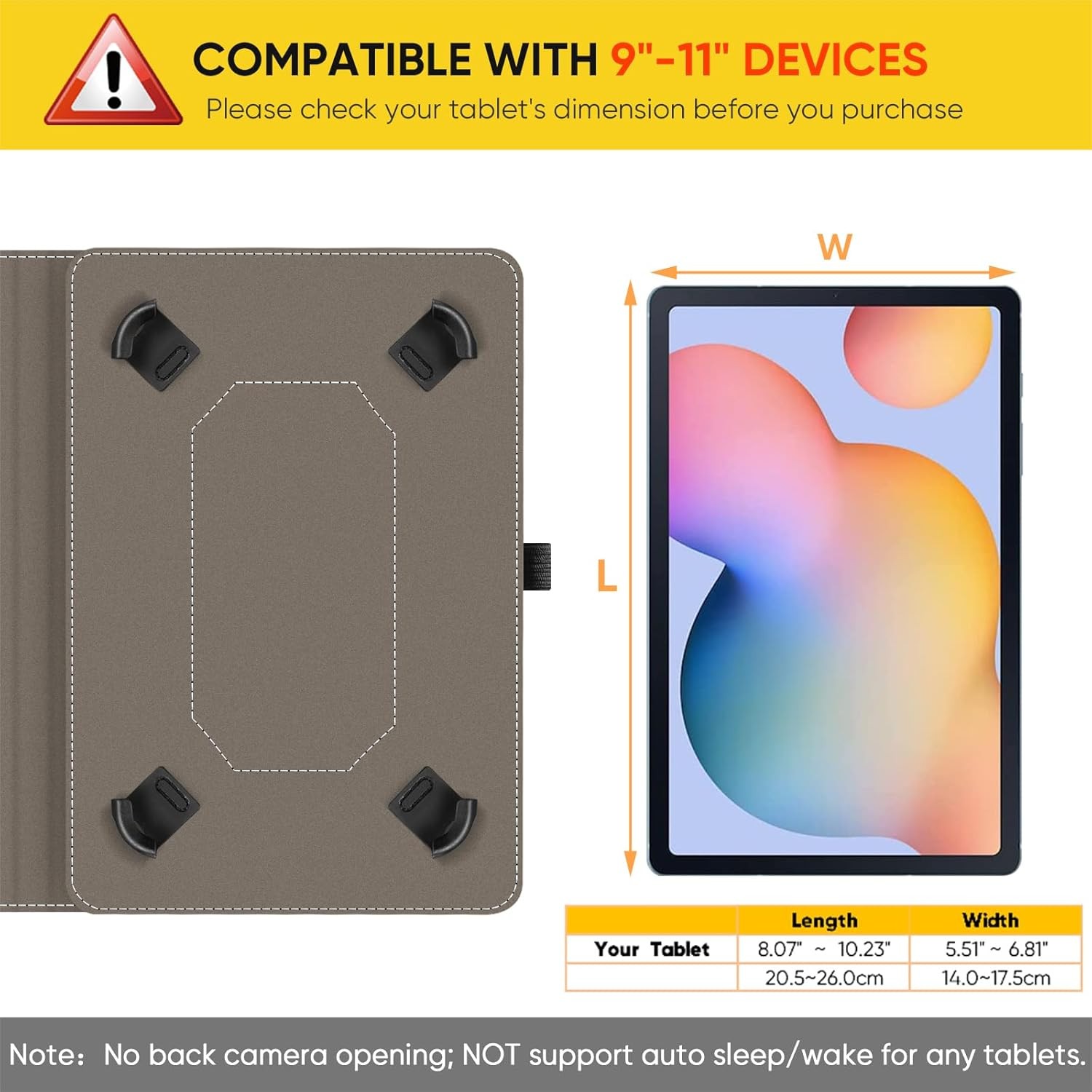 Universal Case for 9″ 10″ 11″ Tablet Multi-Angle Viewing Stand Cover Hands Free