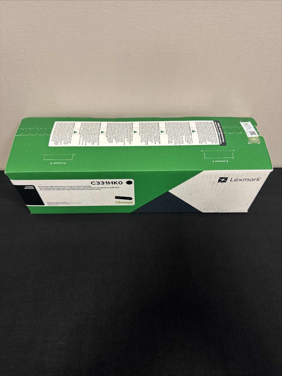 Genuine Lexmark C331HK0 Black Return Program 3000 Page Yield Toner Sealed New