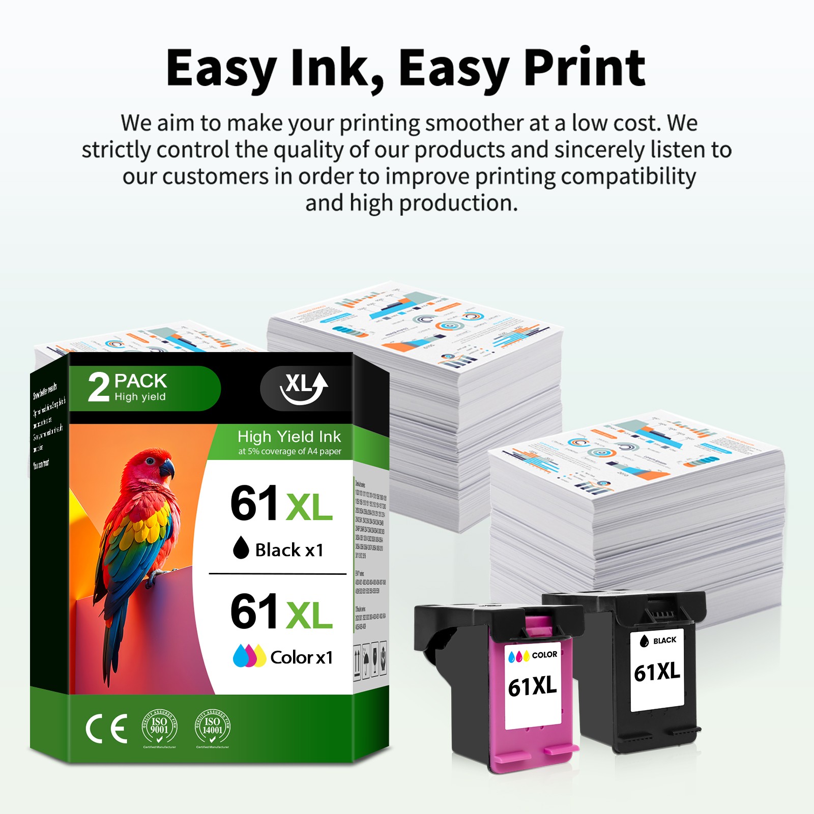 For HP 61XL 61 XL Ink Cartridges for HP ENVY 4500 4501 4502 4504 5530 5531 5535