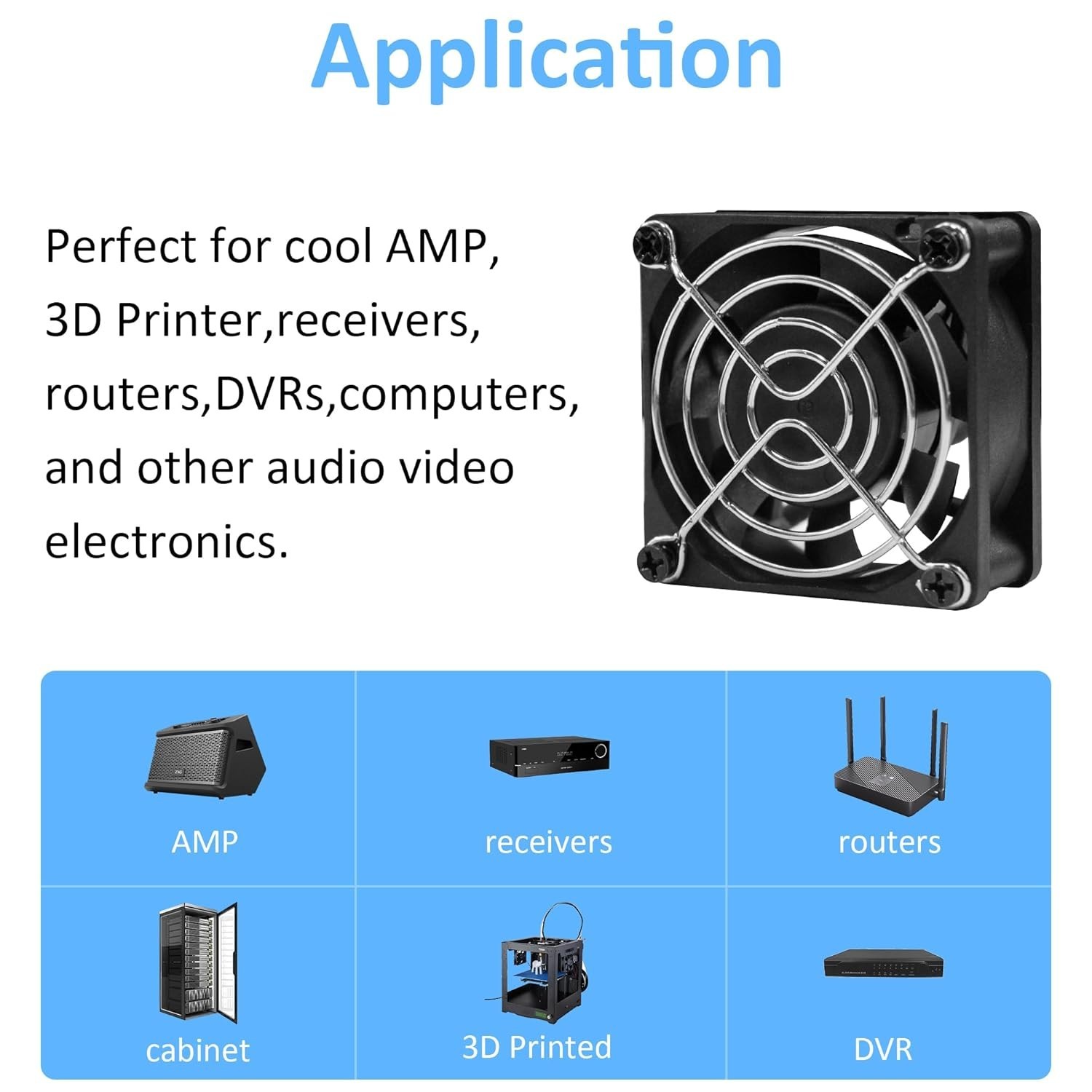 Durable 60x25mm 12V Cooling Fan – 2-Pin, High Performance for Amps