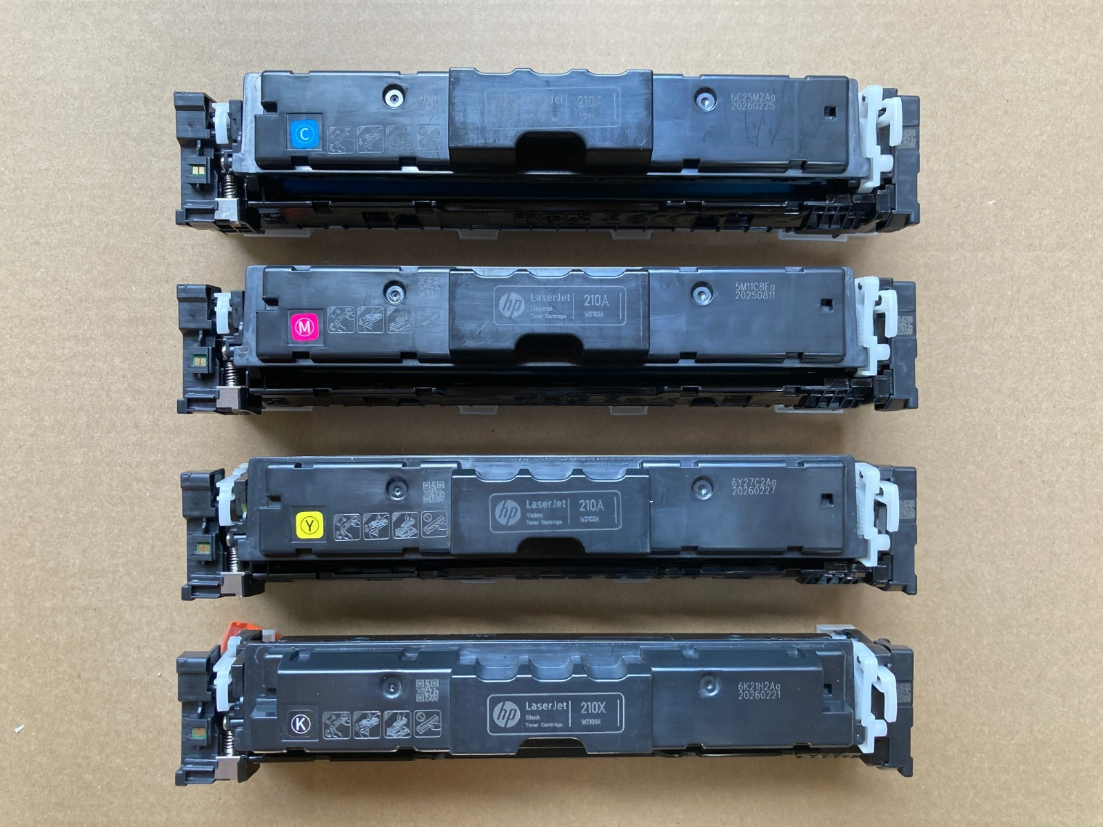 HP 210X Black High Yield, 210A Cyan/Magenta/Yellow Standard Yield Toner Set