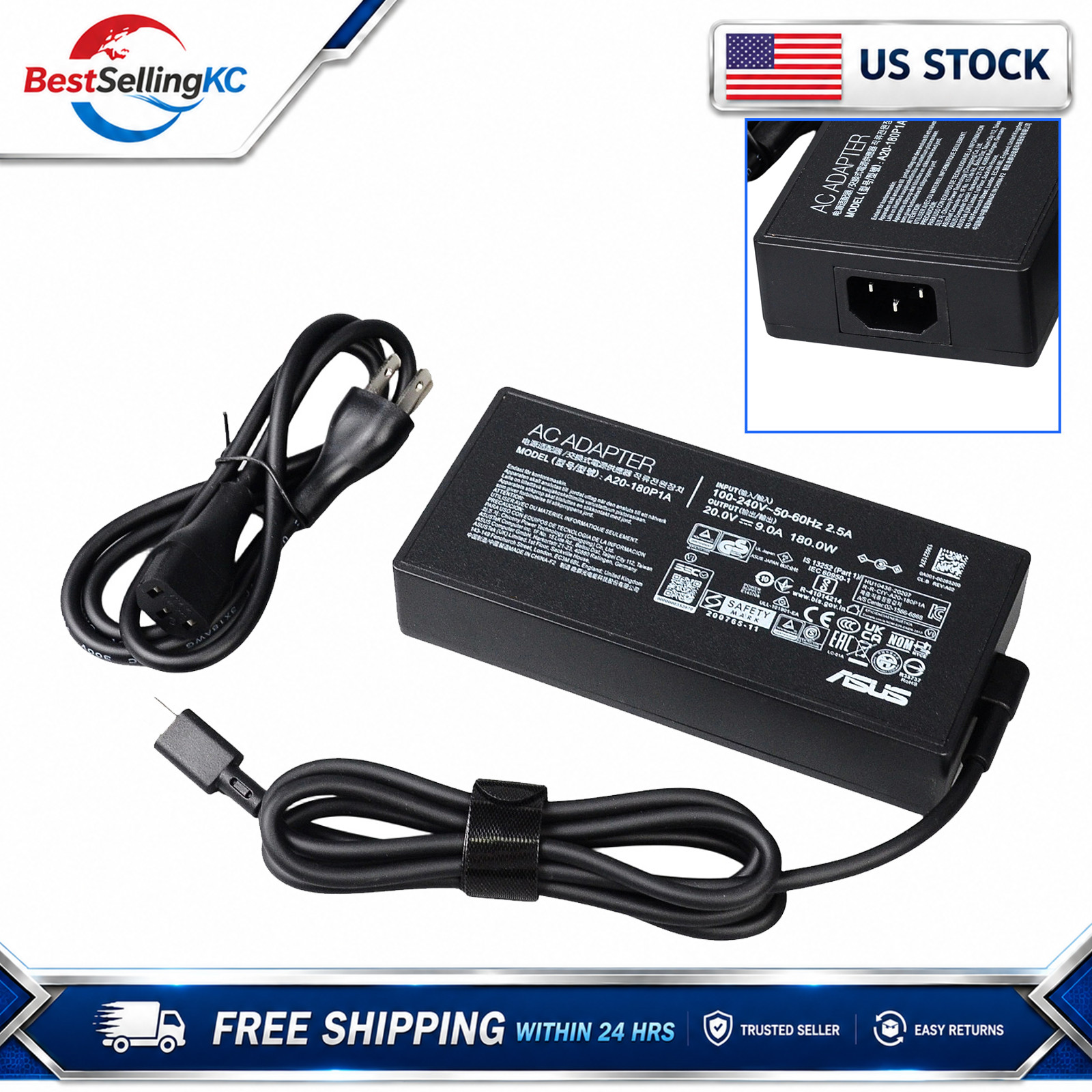 180W Replacement Charger for ASUS ROG Zephyrus G14 2024 GA403UI GA403UV GA403UU
