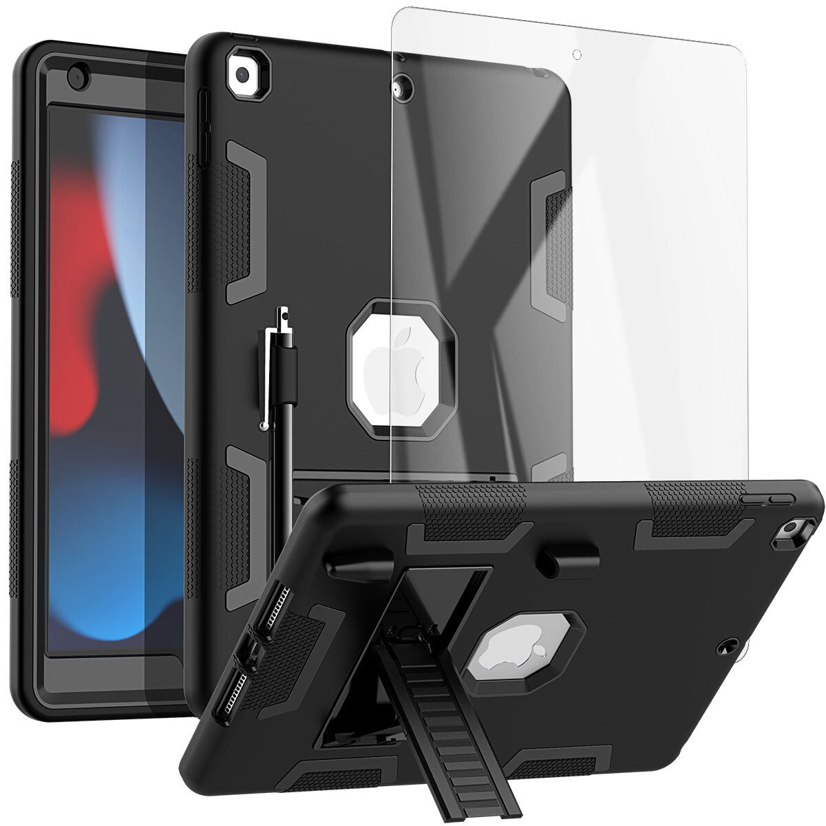 iPad 9th/8th/7th Generation Case 10.2″ Shockproof Heavy Duty Rugged Stand Cover
