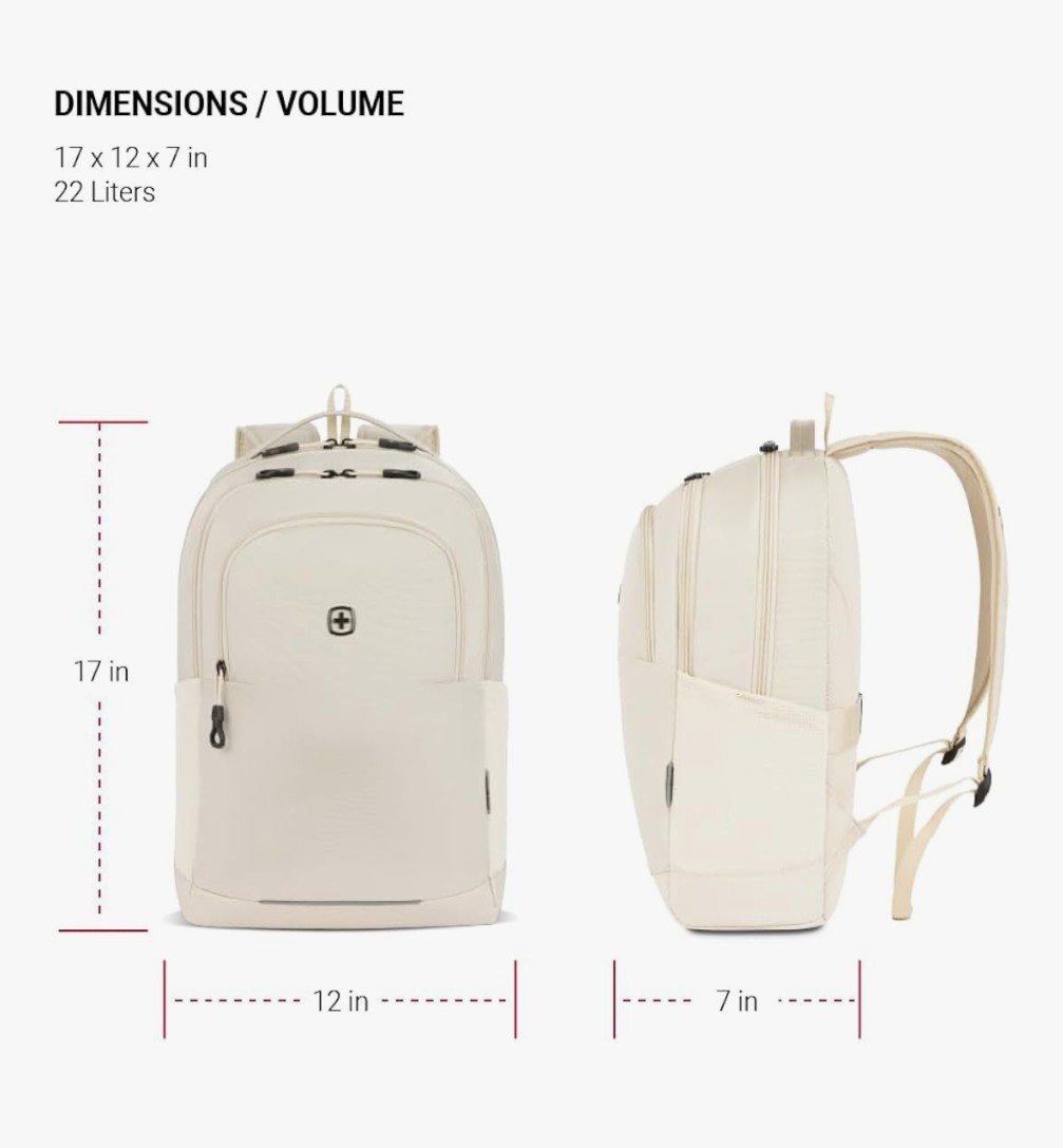 SwissGear Orientation 16″ Laptop Backpack Sandshell 17″x12″x7″ – Beige