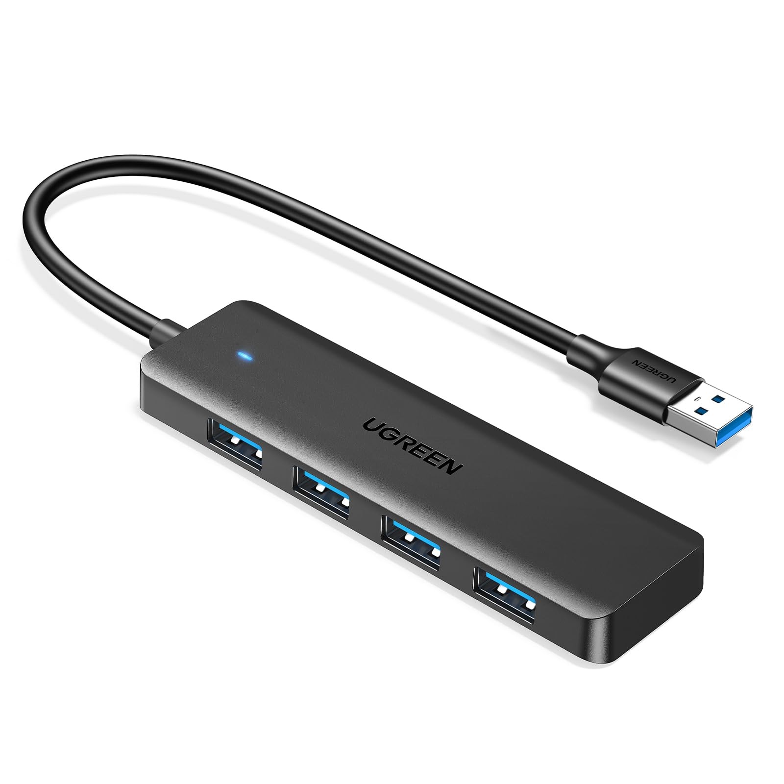 UGREEN USB 3.0 Hub, 4 Ports A Splitter Ultra-Slim [‘0.5 feet’], Black