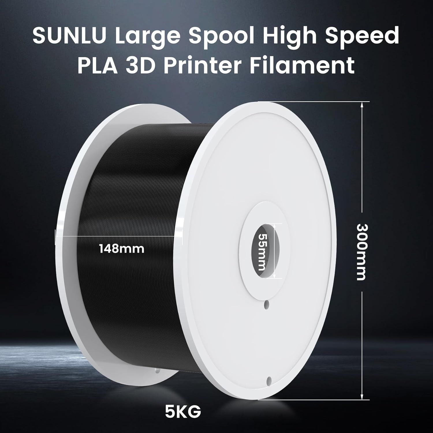SUNLU 3D Printer Filament PETG PLA PLA+ ABS 5KG Spool 1.75mm Vacuunm Sealed