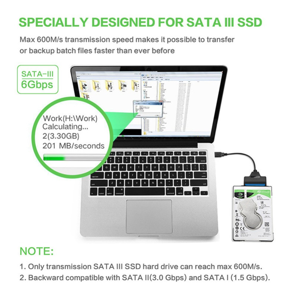 USB to SATA Adapter Cable Data Converter 3.0 to 2.5″ For Hard Drive SSD to USB