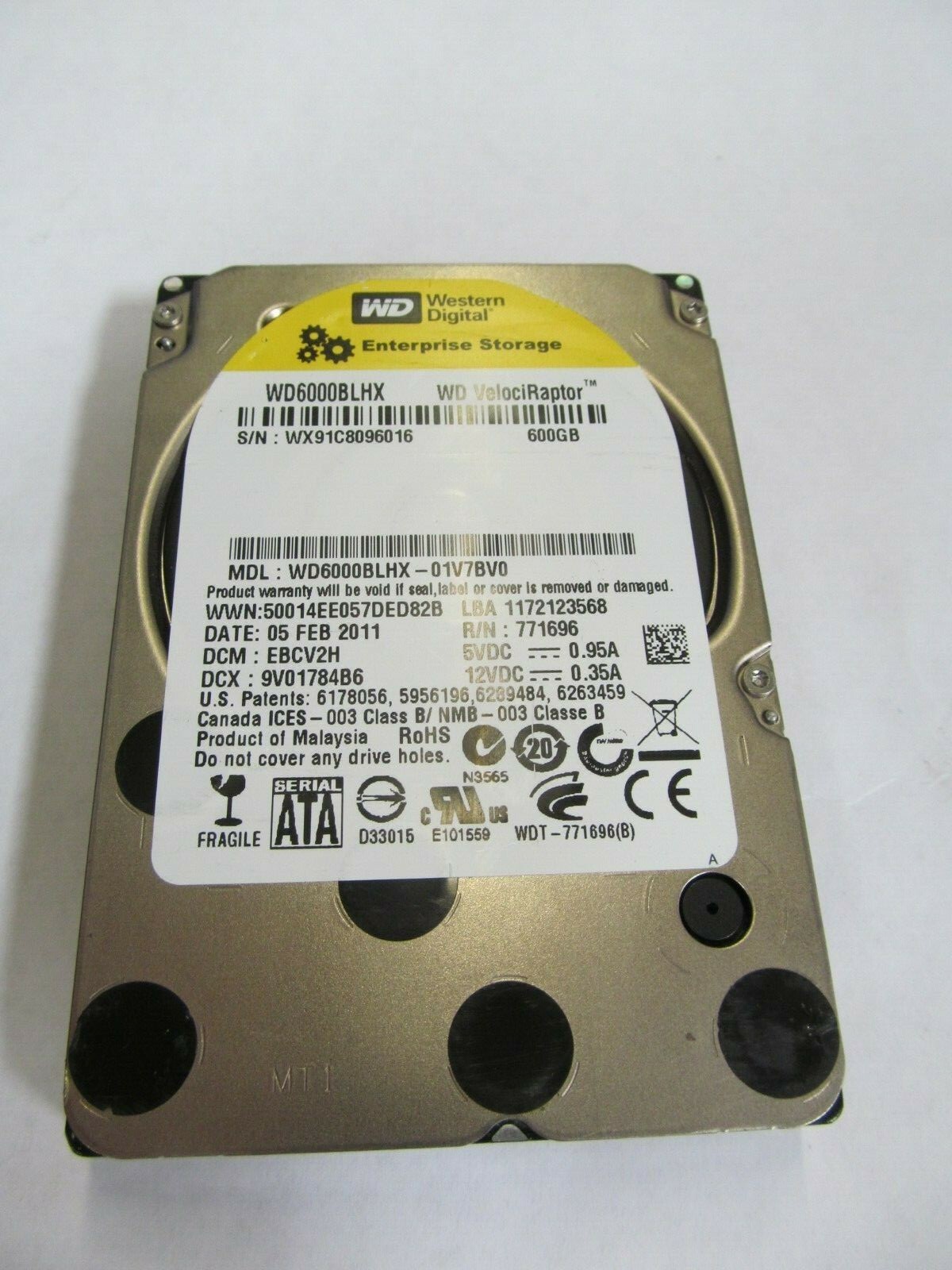 Western Digital WD6000BLHX VelociRaptor 600GB 10K 32MB Cache SATA 6Gb/s 2.5″ HDD