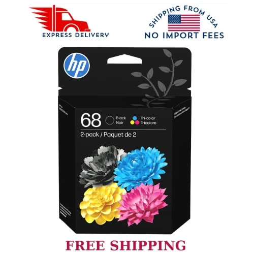 HP 68 2-Pack Black/Tri-color Original Ink Cartridge Combo, 6L6S2TN