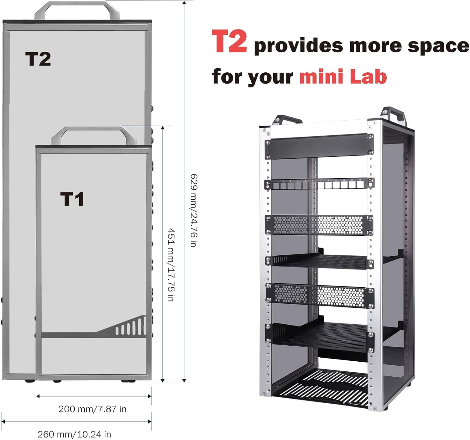 Compact 12U Server Cabinet Rack for Network, Audio & Video Equipment
