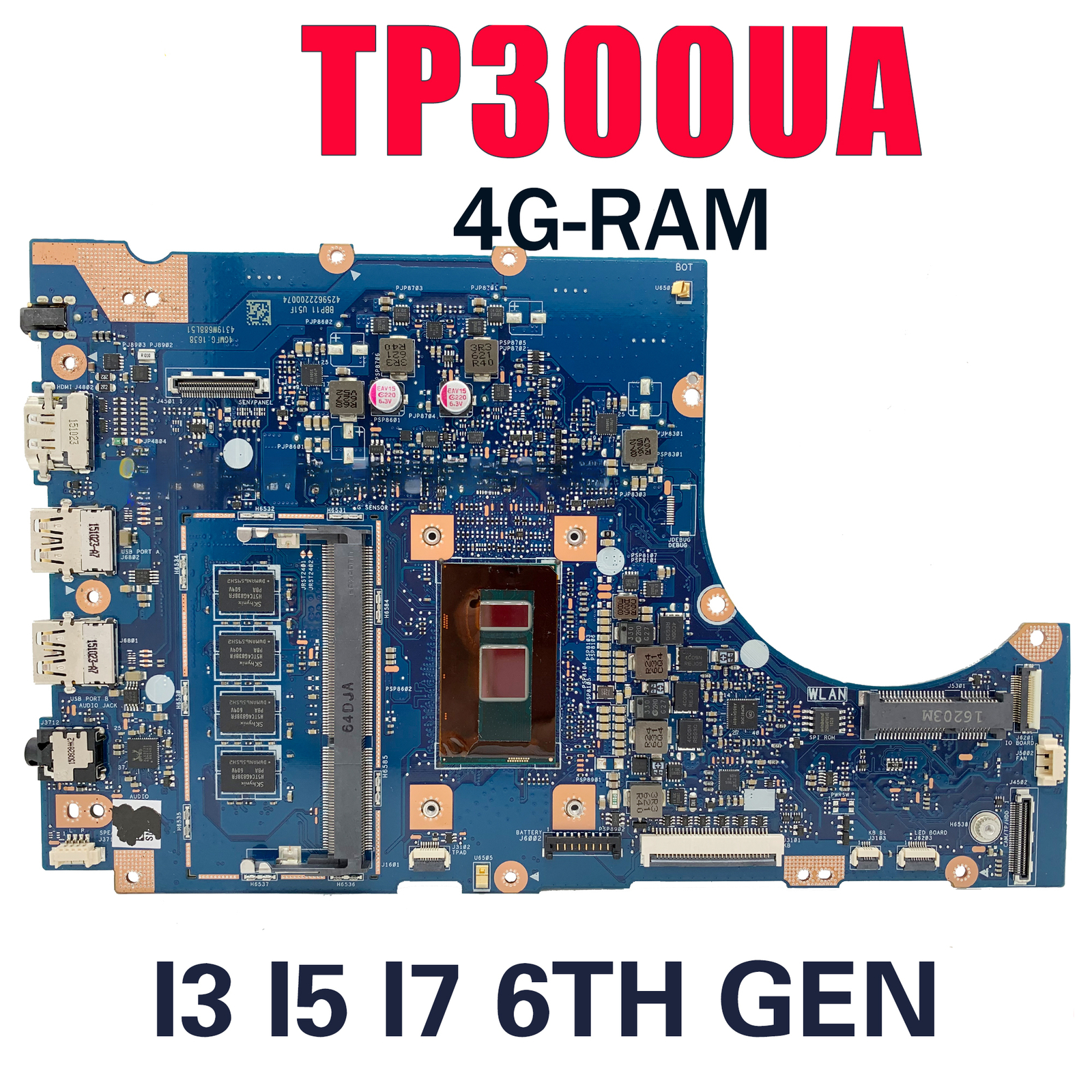 For ASUS TP300U TP300UAB Q302UA Laptop Mainboard I3 I5 I7-6TH GEN CPU 4G-RAM