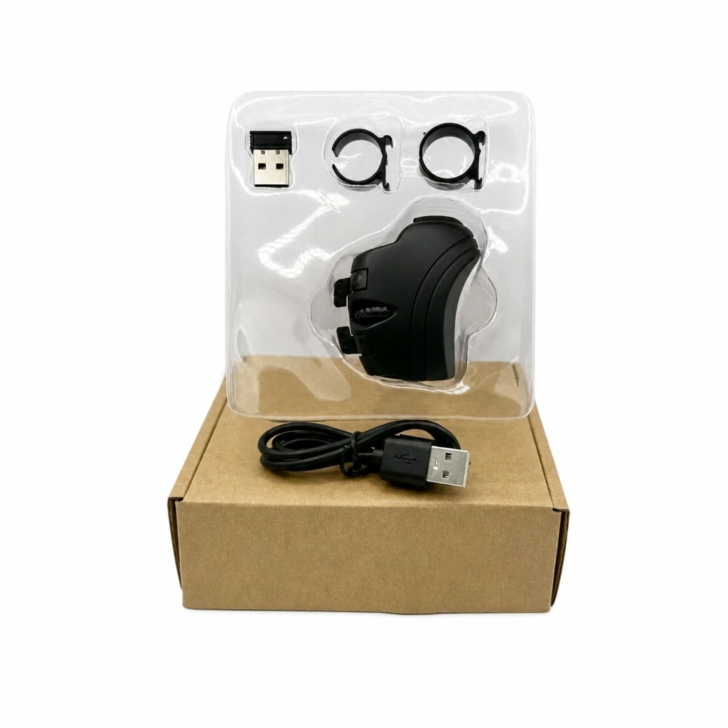 2.4GHz Finger Trackball Mouse Wireless Ergonomic Handheld Mini USB PC Laptop