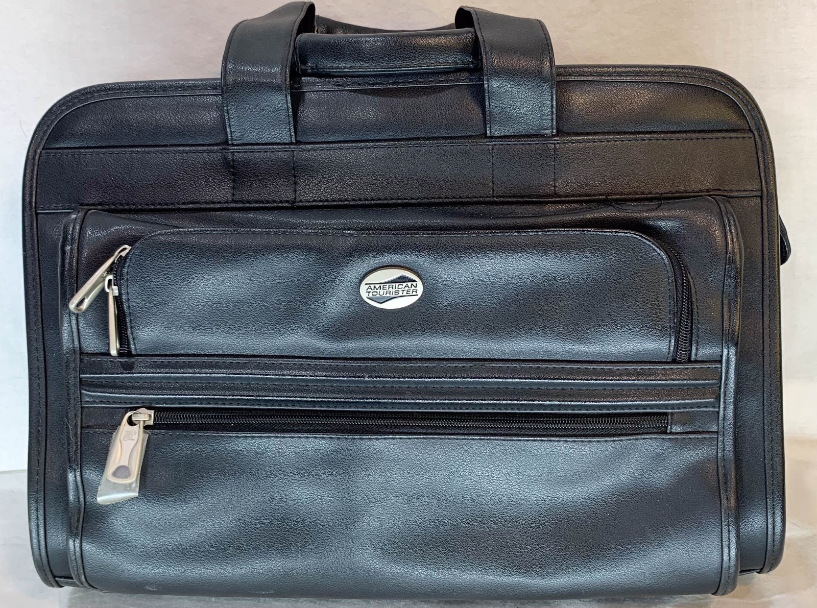 Laptop Bag American Tourister Carry On Black Faux Leather 11.5in X 16.5in