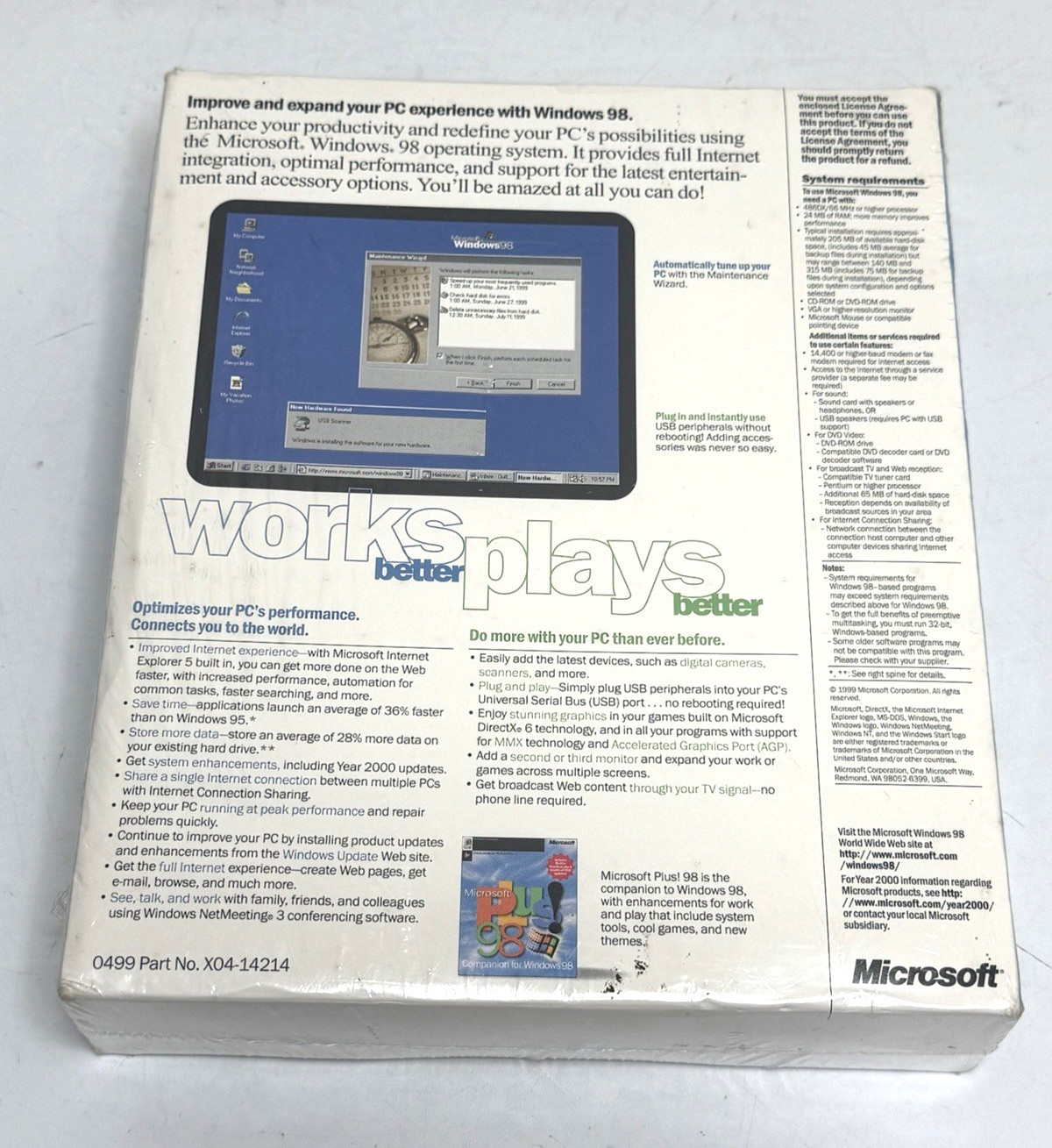 Microsoft Windows 98 Second Edition Upgrade Original Factory Sealed