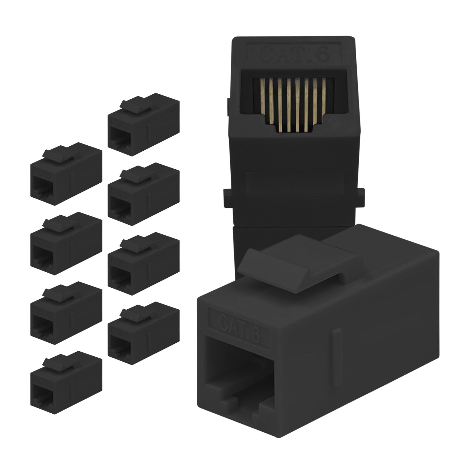 RJ45 Inline Coupler Cat6/Cat5 Patch Panel Wall Plate Extender Connector 10 Pack