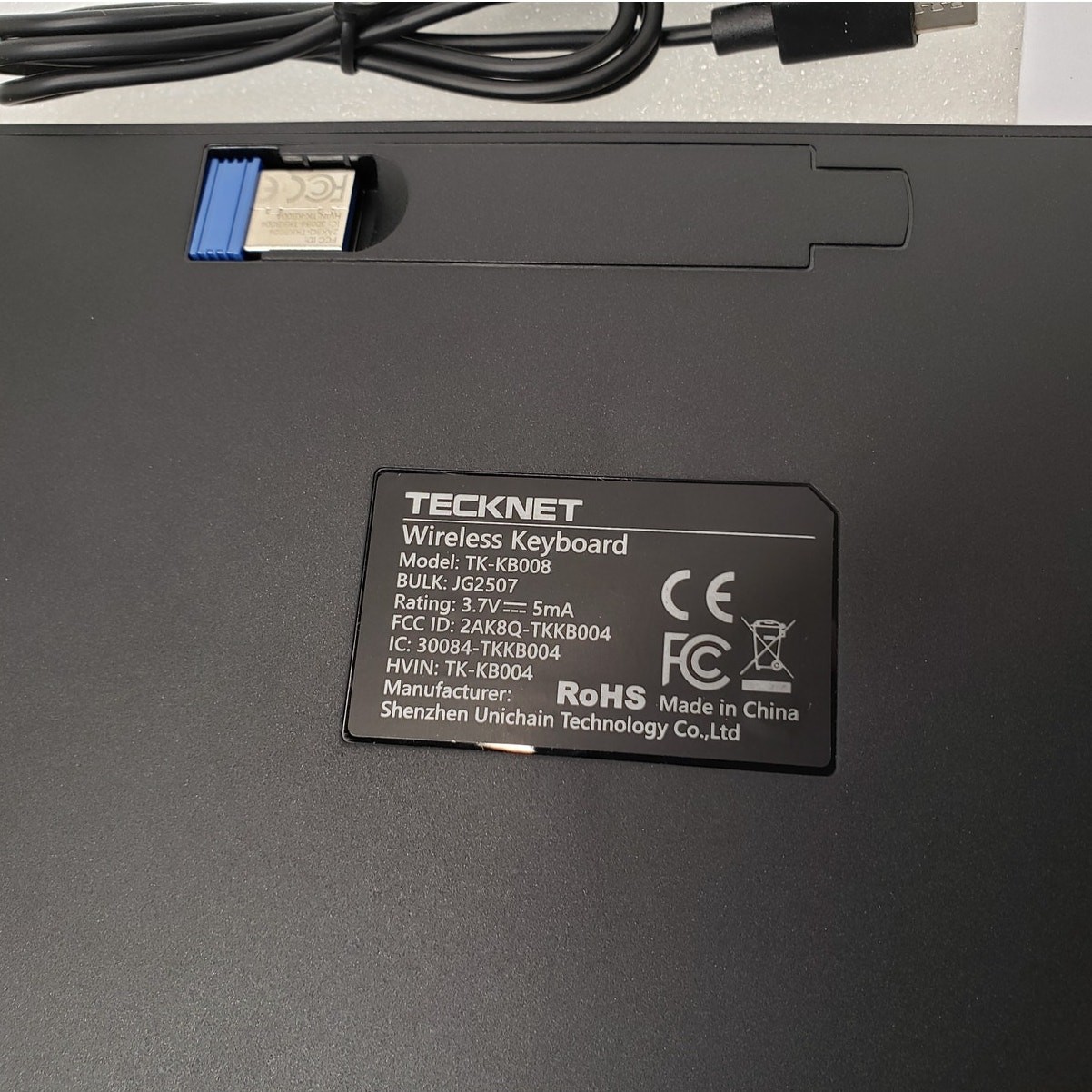 TECKNET Compact Wireless Keyboard (Model: TK-KB008)