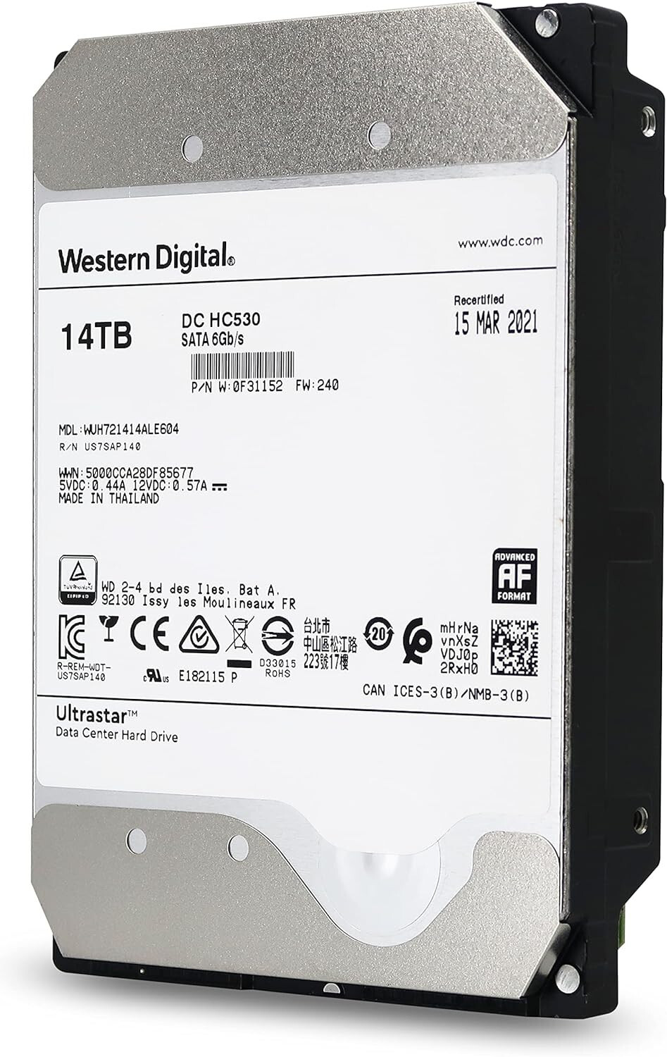 WD WUH721414ALE604 Ultrastar DC HC530 14TB SATA 6G 3.5″ 7200RPM Enterprise HDD