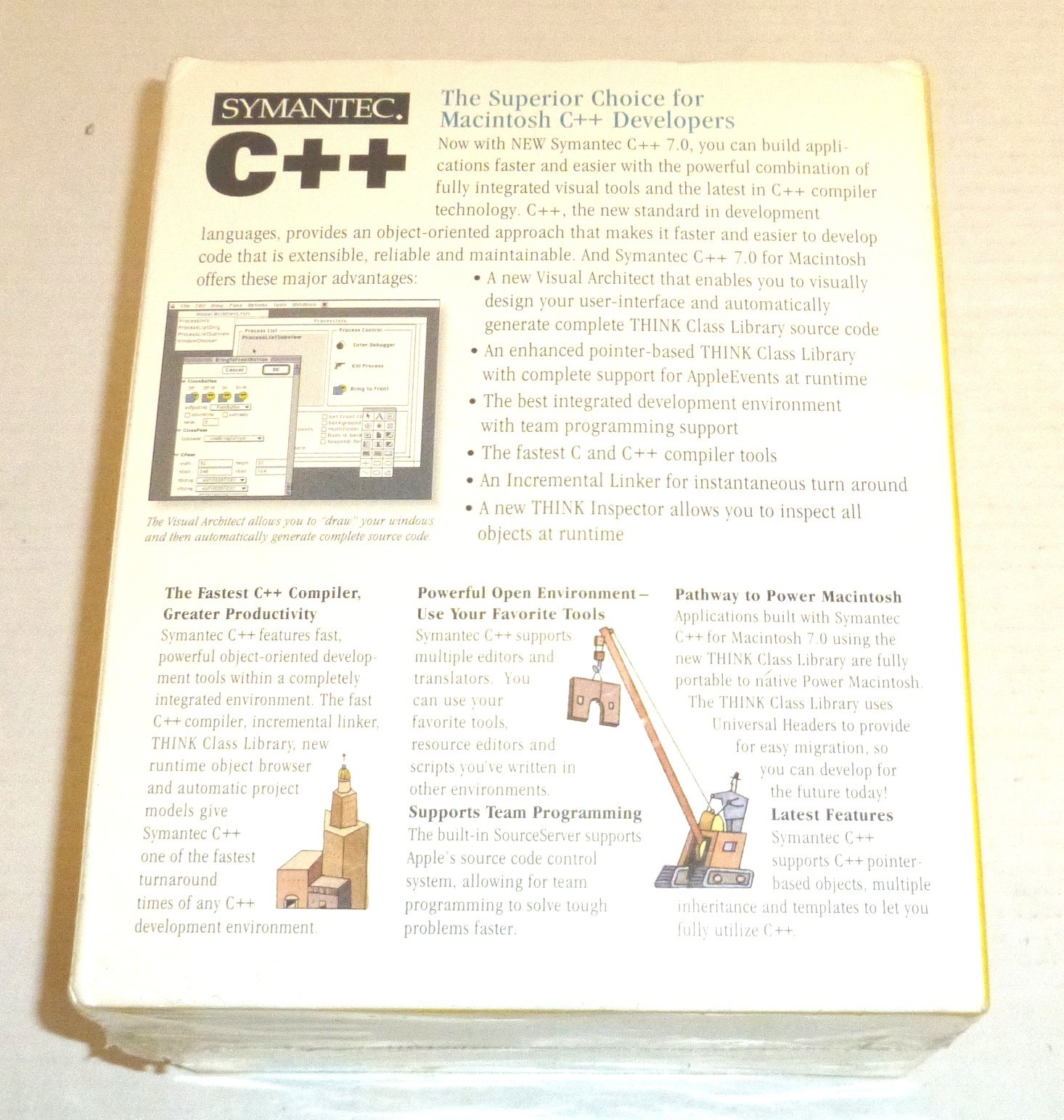 VTG Symantec C++ Version 7.0 Macintosh C++ Development Retail Box NEW, Sealed