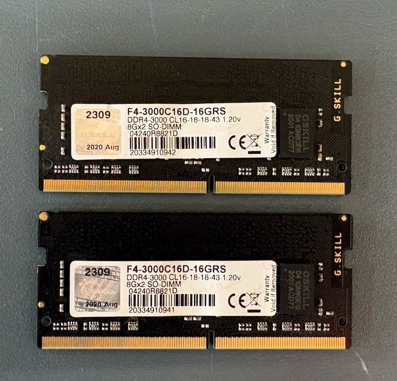 G. SKILL Ripjaws 16GB (2x8GB) DDR4-3000 SO-DIMM PC4-24000 3000 MHz