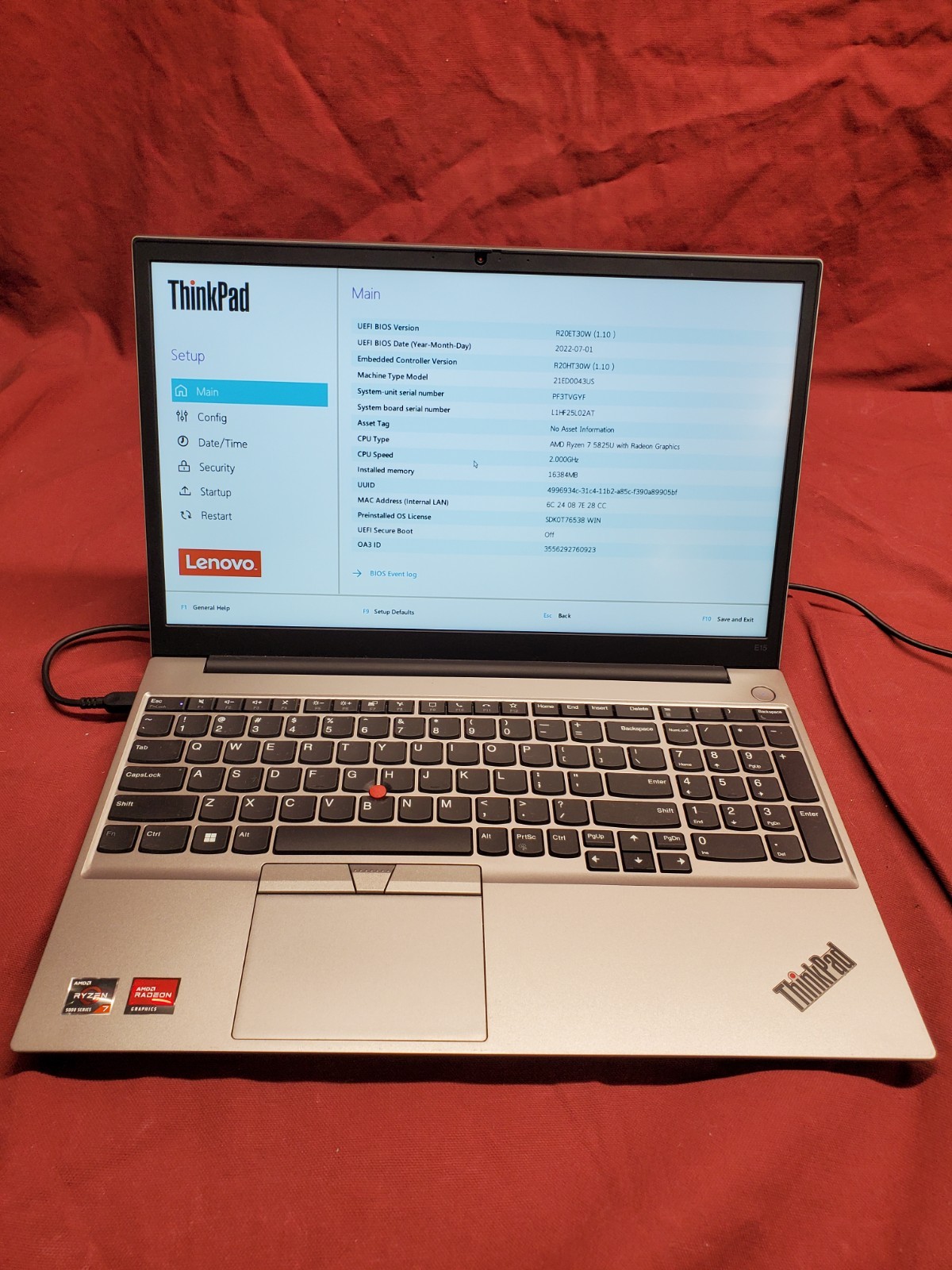 Lenovo ThinkPad E15 Gen 4 Ryzen 7 5825U 2.00GHz/ 16GB / 512GB SSD #P 2984