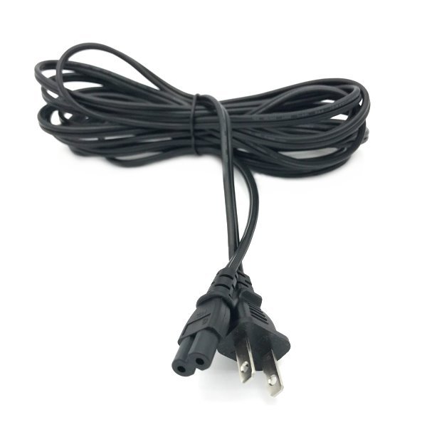 15 Feet US 2Prong Two Prongs Port AC Power Cord Cable Connector for PS2 PS3 Slim