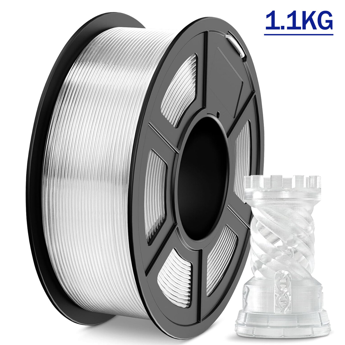 JAYO 1.1KG PLA+ PLA PLUS 3D Printer Filament 1.75mm High Strengt +/-0.02mm Clear