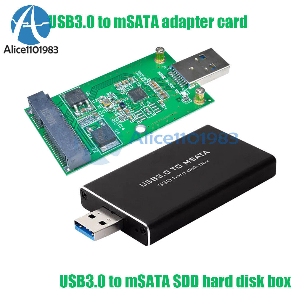 USB 3.0 To mSATA SSD Mini PCIE External Converter Data Adapter Hard Disk Case