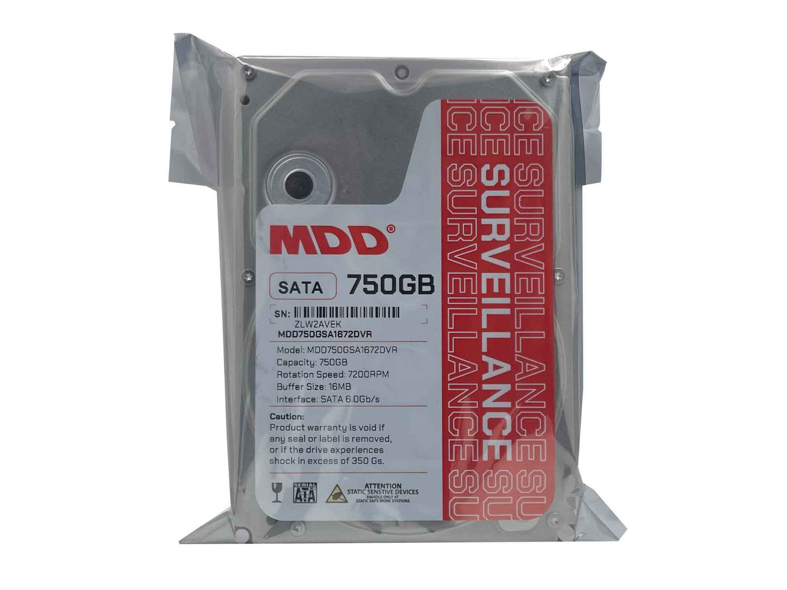 MDD 750GB 7200RPM 256MB SATA 6.0Gb/s 3.5″ Surveillance HDD- 3 Year Warranty