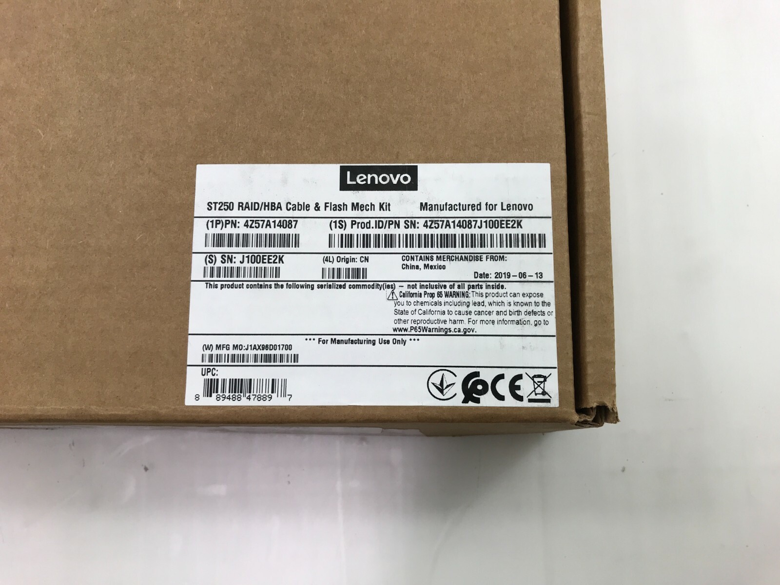 ✅ Lenovo ThinkSystem Hardware RAID Cable Kit – 4Z57A14087