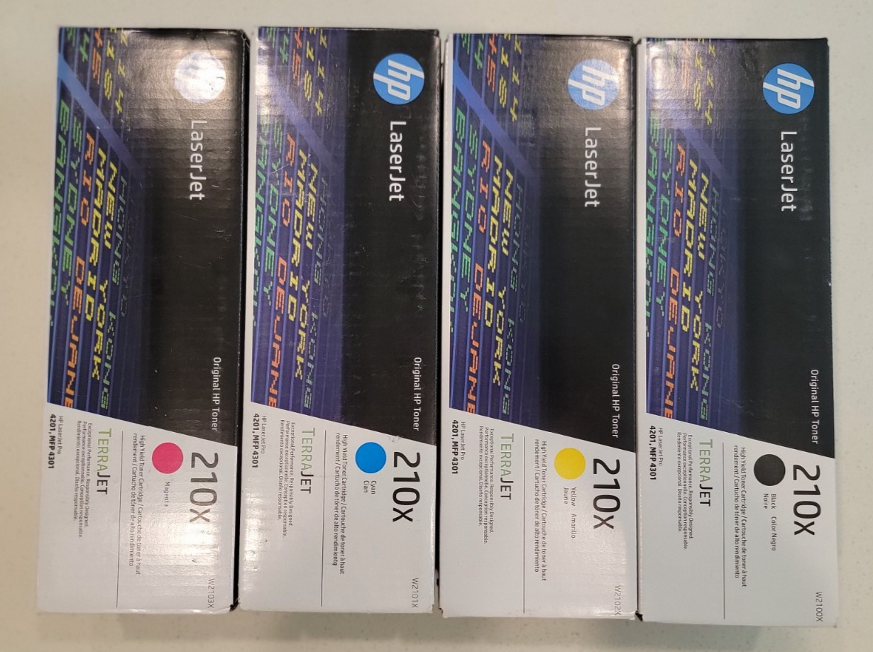Genuine HP 210X Full CMYK High Yield Toner Set NIB W2100X W2101X W2102X W2103X