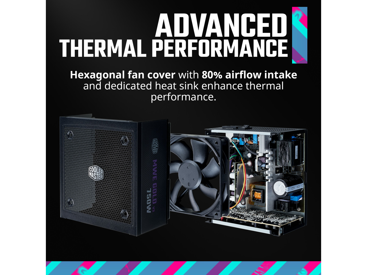 Cooler Master MWE Gold 750 V3 ATX 3.0 Full Modular PSU, 750W, 80+ Gold Efficienc