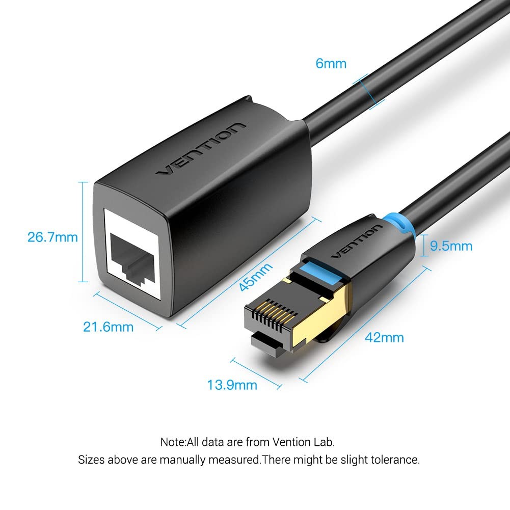 10 FT Cat8 Ethernet Extension Cable 40Gbps LAN Extender Shielded RJ45 PC TV