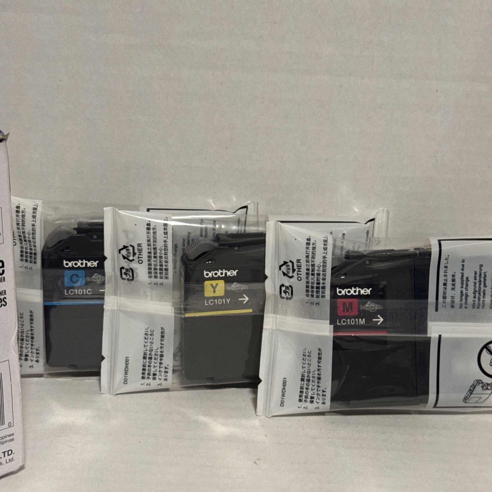 Genuine Brother LC101CL Ink Cartridge – Cyan, Magenta, Yellow Exp. 2026