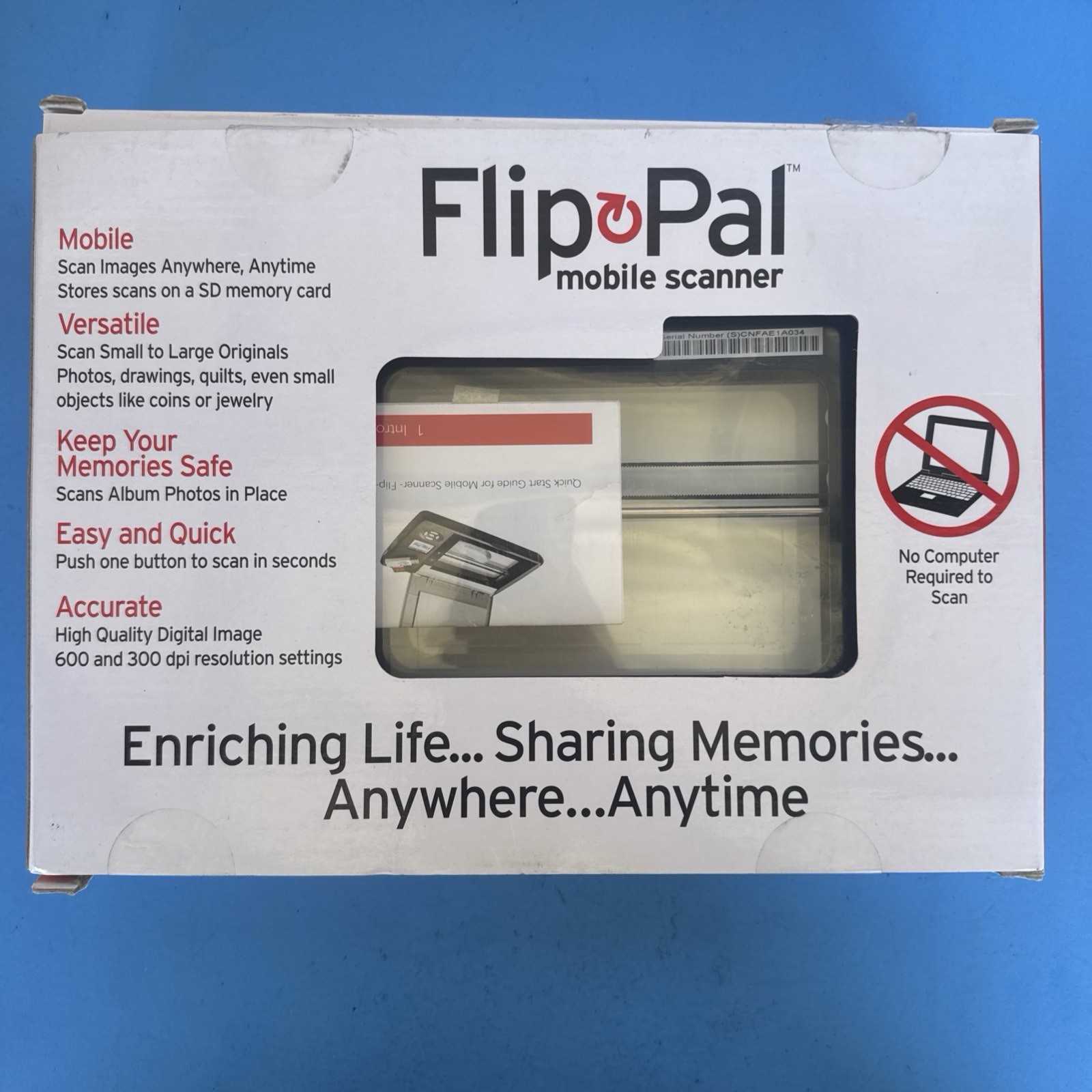 Flip Pal Mobile Scanner 100C Cordless Flatbed Scanner