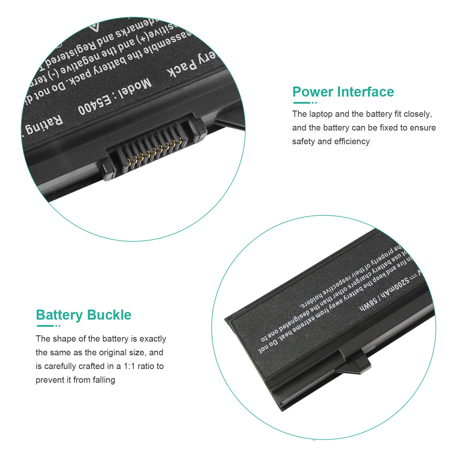 5200mAh Battery for Dell Latitude E5400 E5500 E5410 E5510 E5550 PX644H KM74